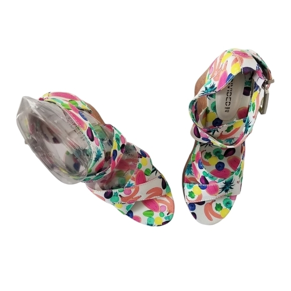 H&M Multicolor Wedge Cork Heel Sandals. - Picture 2 of 6
